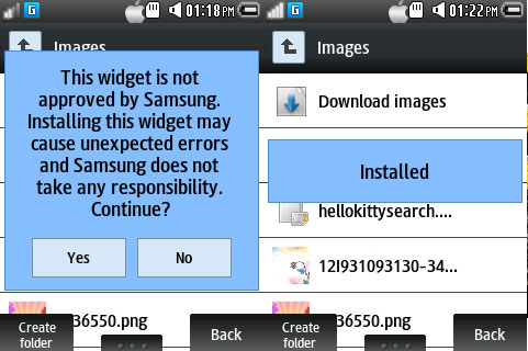 Samsung Corby Widgets