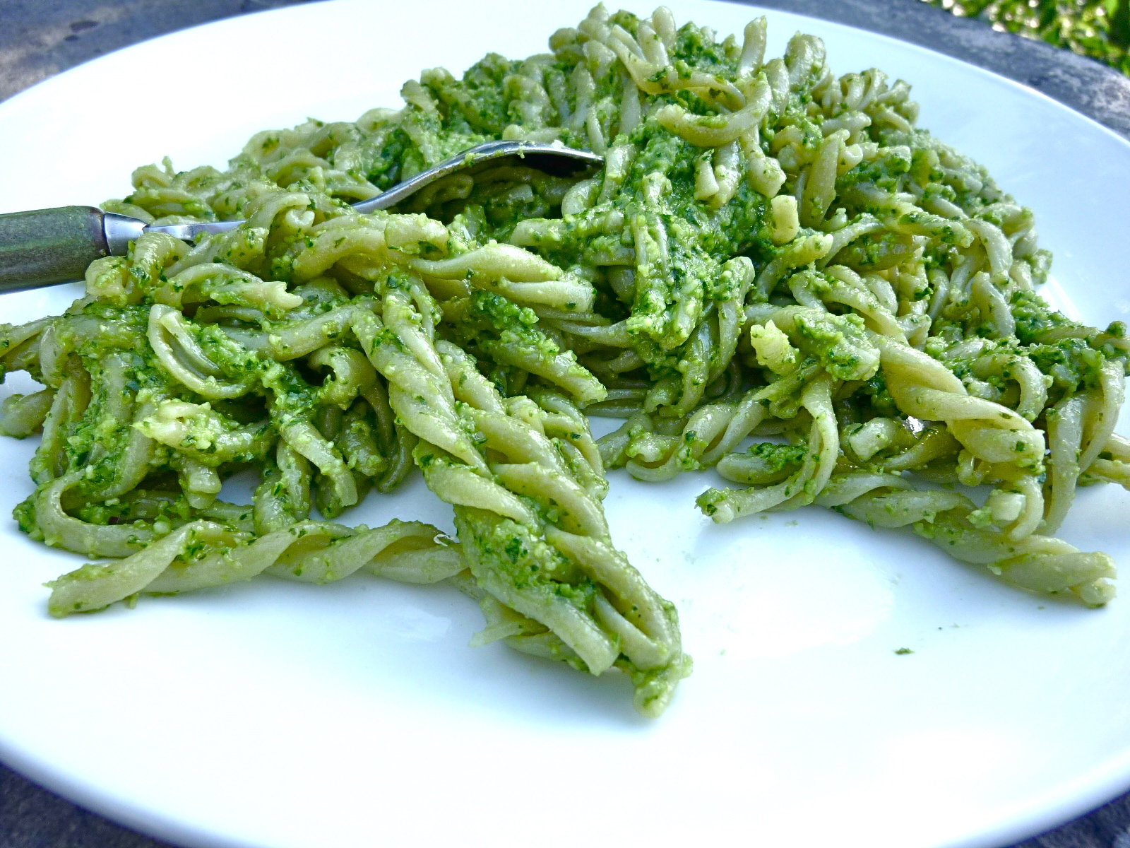 Bamboo Pasta with Sweet Almond Pesto Diary of a Mad Hausfrau