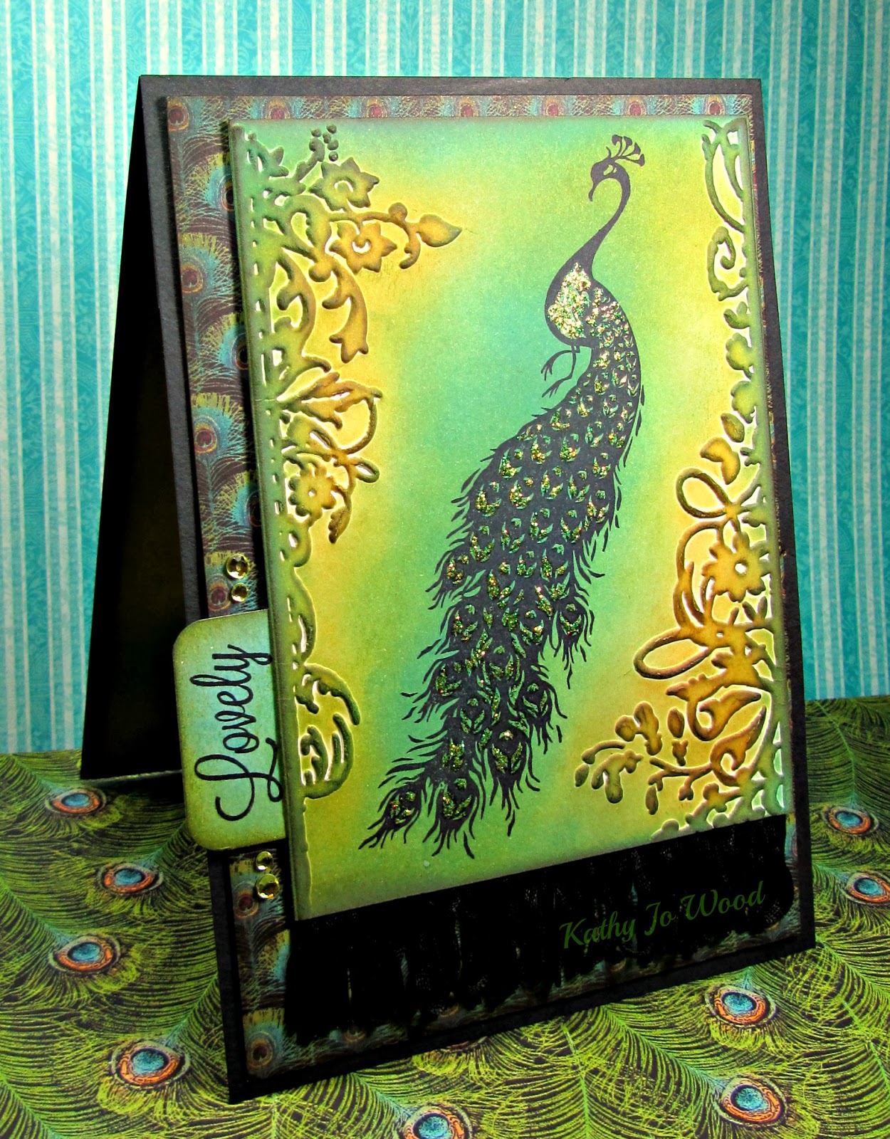 card, Couture, floral frames, Graphic 45, peacock, Tim Holtz, 