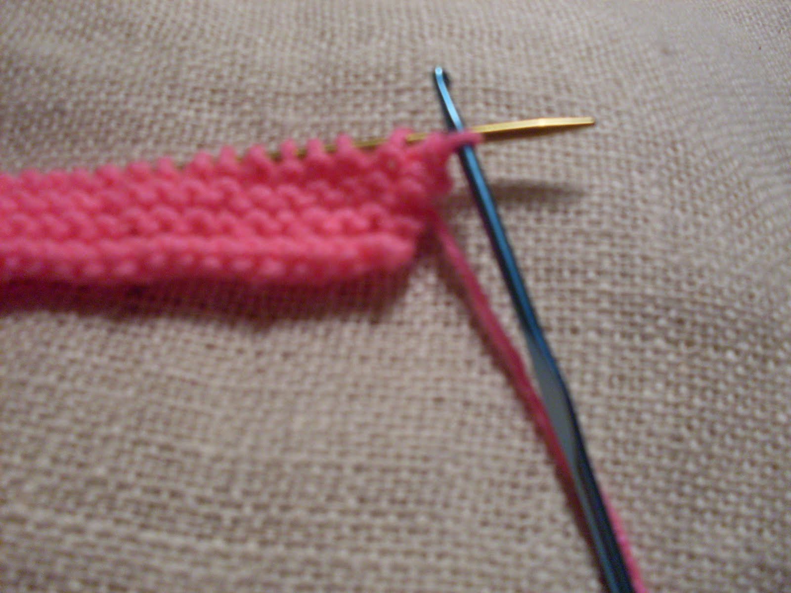Craftybegonia How to Crochet with Knitting Needles Tutorial1