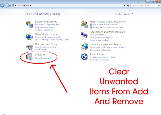 How to Clear Unwanted Items From Add And Remove