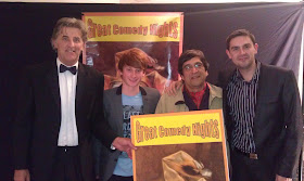 Steven Scaffardi, The Drought, Stand Up Comedy, Stand Up Comedian, Comedian, Comedy, Lad Lit, Chick lit for men, funny books, Golden Jesters: Compere Alan Sellers  (left) with finalists Chris Blackmore,   Vahid Janaguard, and yours truly!