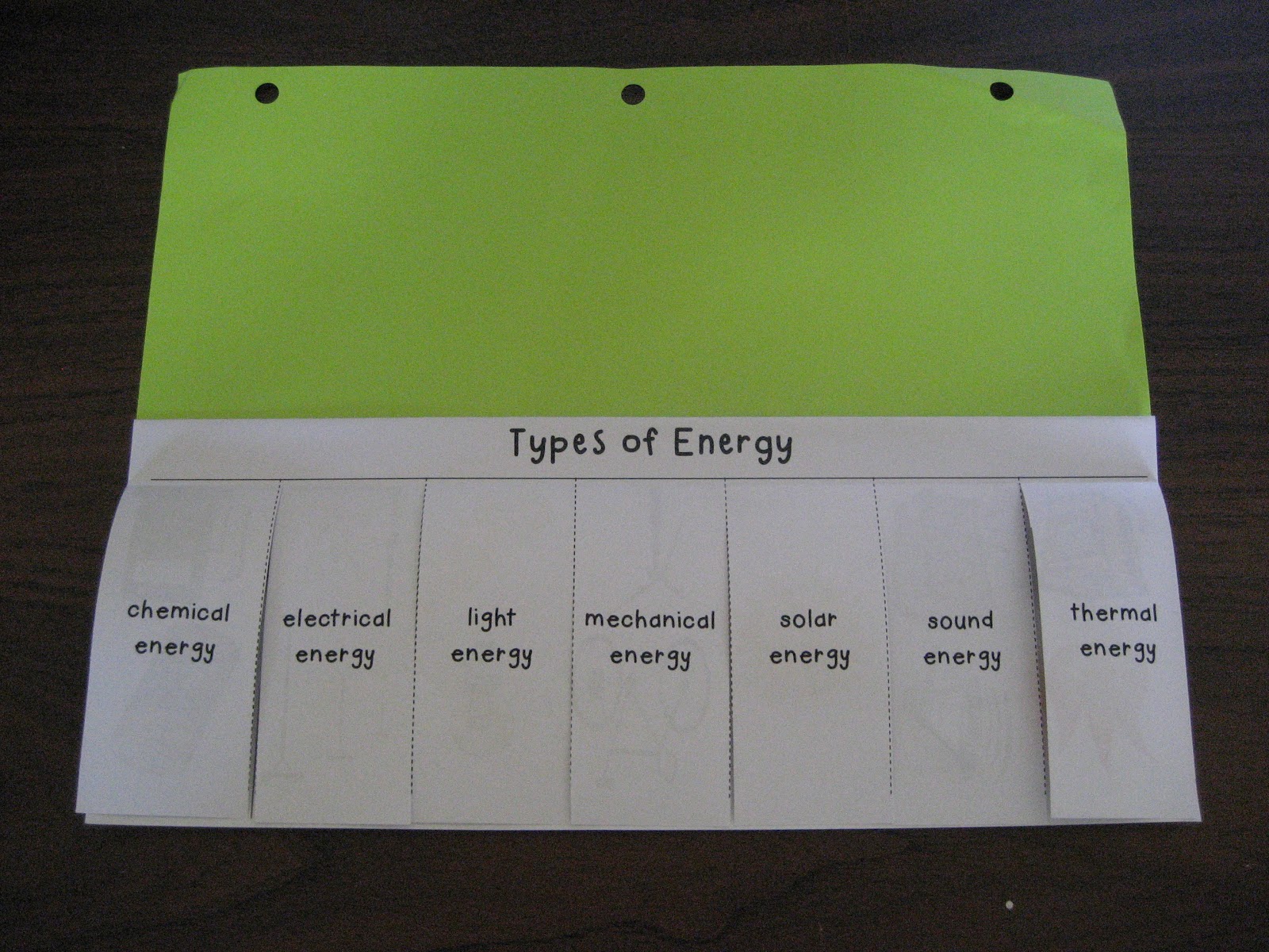 Tearless Teaching Forms of Energy Foldable Graphic Organizer