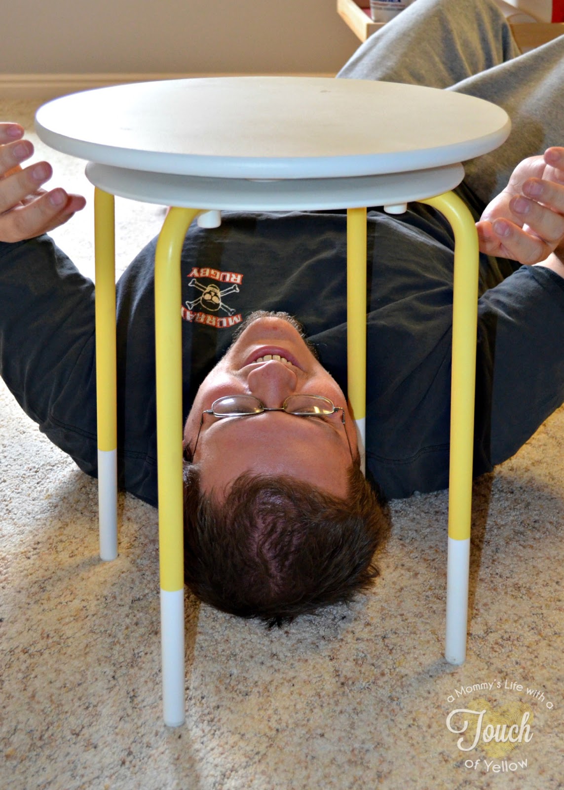 A mommy's life...with a touch of YELLOW Ikea Lazy susan to Side Table