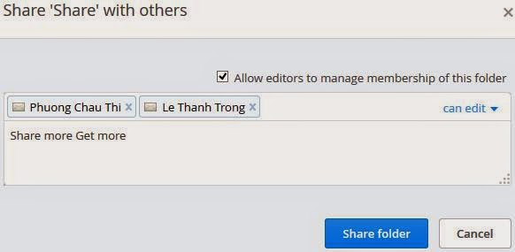 Chia sẻ folder với nhóm làm việc trên Dropbox