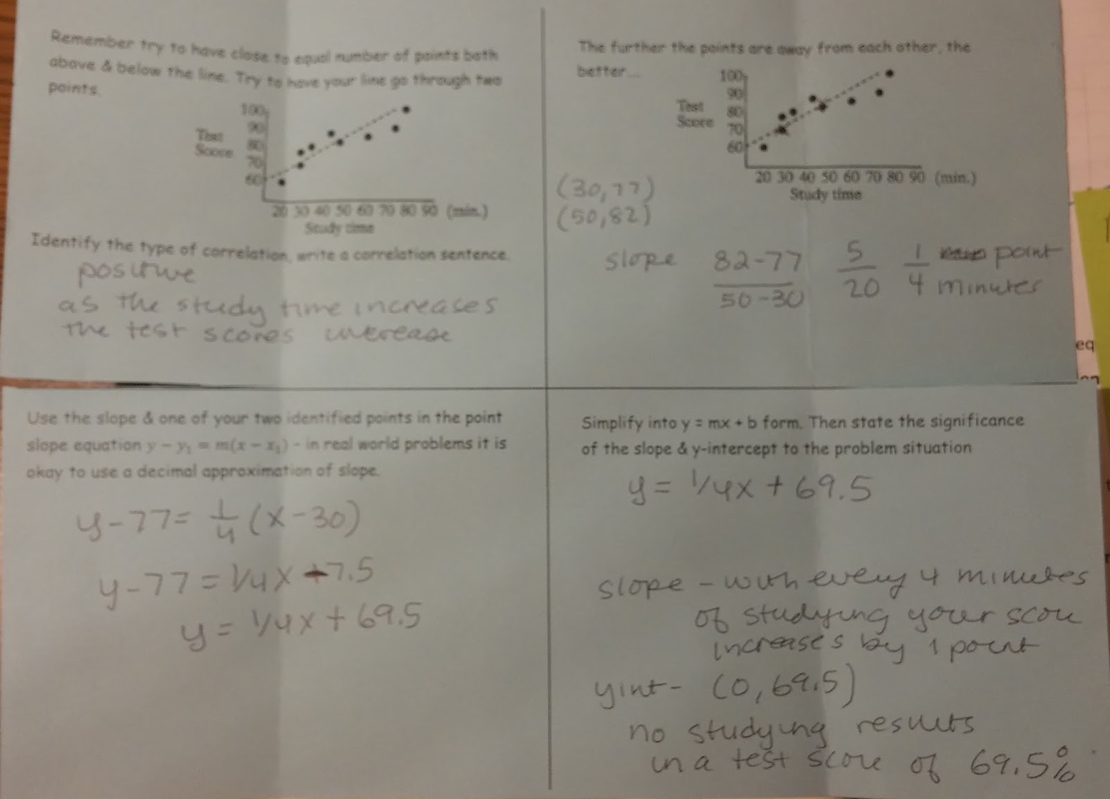 Beautiful Math: Unit 24 Scatter Plots, Correlation, and Line of In Scatter Plot Correlation Worksheet