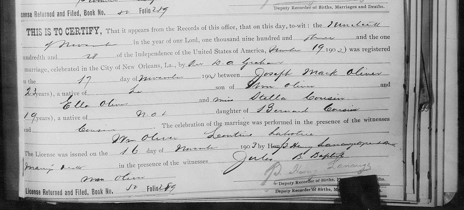 and i can t get further back also is his mother ella or ellen a search in the orleans parish marriage records comes up with nothing for a william and and i can t get further back also is his mother ella or ellen a search in the orleans parish marriage records comes up with nothing for a william and
