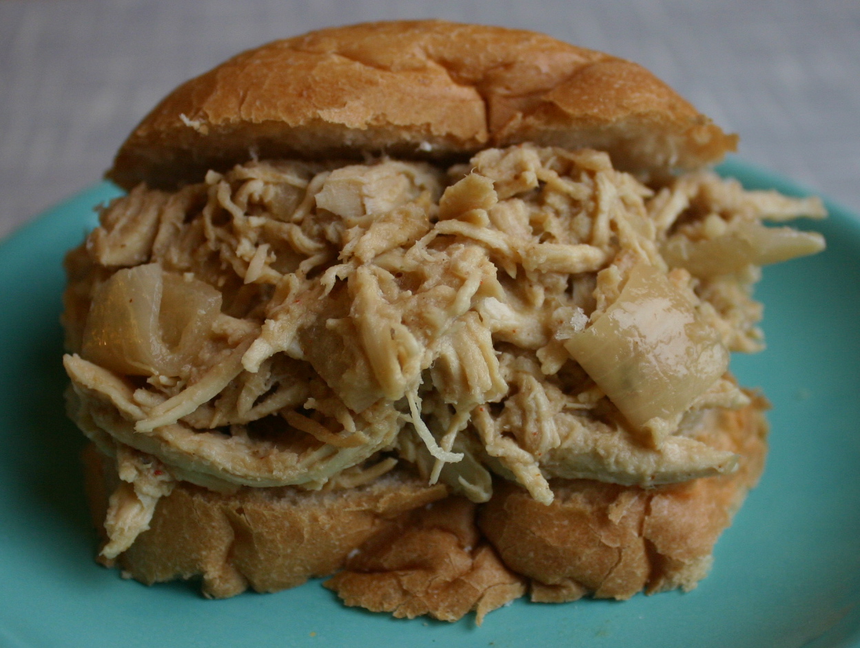 My Retro Kitchen Mustard and Vinegar BBQ Pulled Chicken in a Slow Cooker
