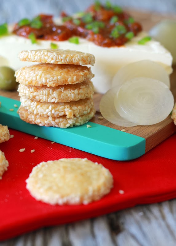 butter hearts sugar Savoury Cheese and Sesame Crackers