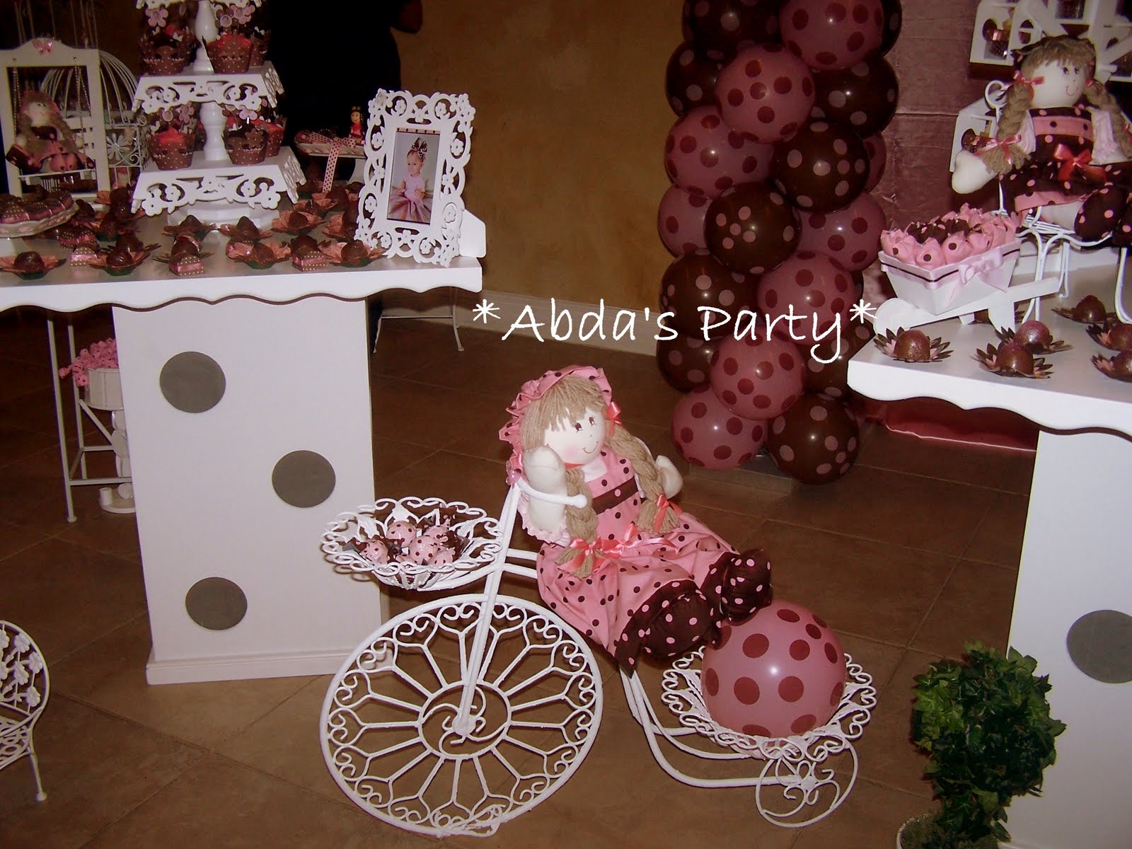 Abda's Party Decorations Pink and Brown Party