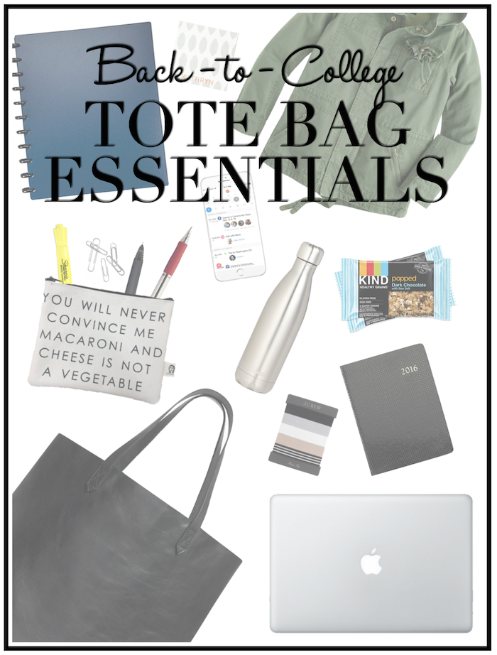 school bag essentials college