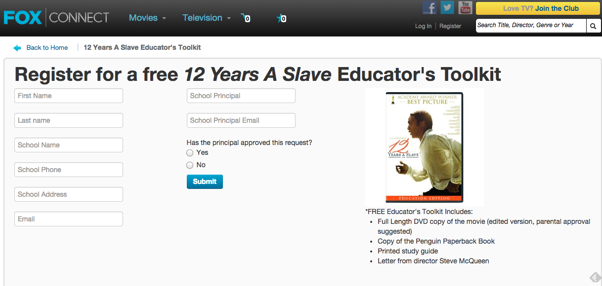 Free Technology for Teachers: Get a Free DVD Copy of 12 Years A Slave