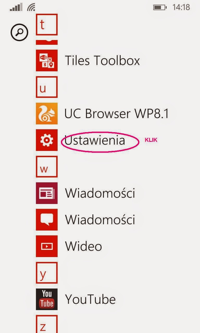 Aktualizacja systemu Windows phone 8 do 8.1 na Noki Lumi