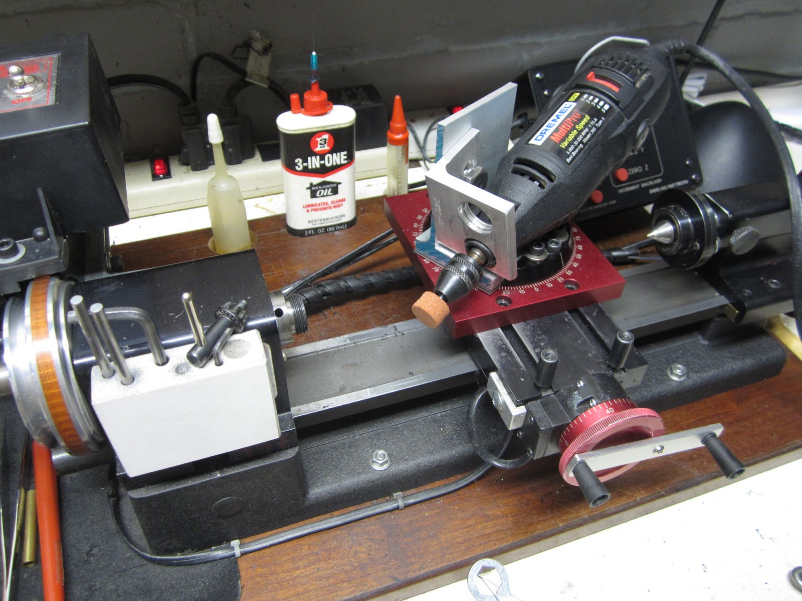 MI Shop Tools Inventions Sherline Lathe Dremel grinder attachment