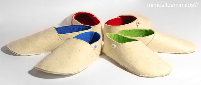 zapatillas personalizables únicas hecha a mano de fieltro