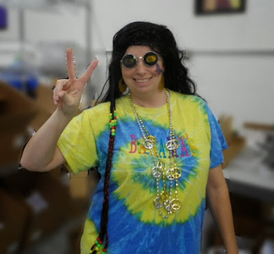 GotPrint employee wearing hippy Halloween costume 2013