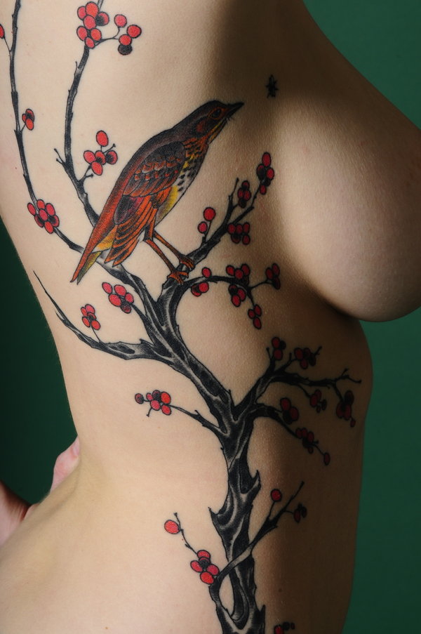 2012 Cherry Blossom Sexy Women Tattoos Design Latest
