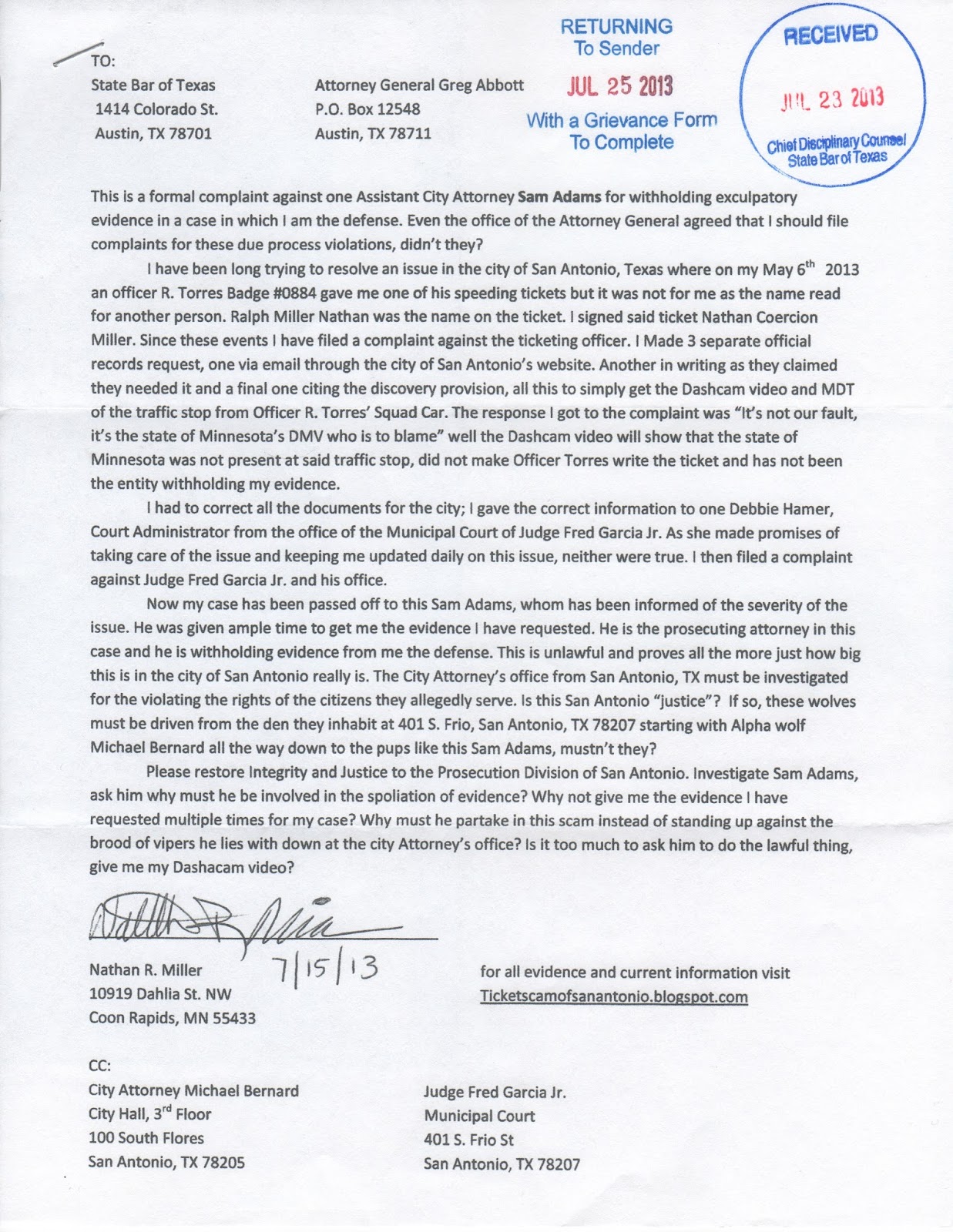 Ticket Scam of San Antonio, Texas Sam Adams Complaint