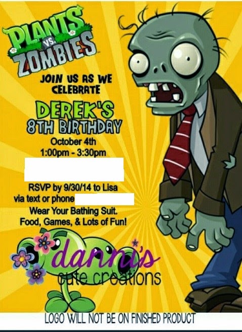 Plants Vs Zombie Birthday Party Derek S 8th Birthday Party