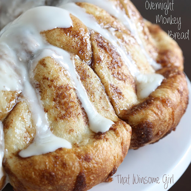 That Winsome Girl Overnight Monkey Bread with Cream Cheese Icing Glaze
