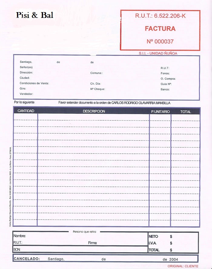 pis bal sas formatos de compras formato de facturas de compra