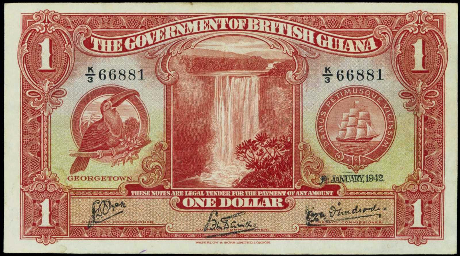 British Guiana 1 Dollar 1942World Banknotes & Coins Pictures Old
