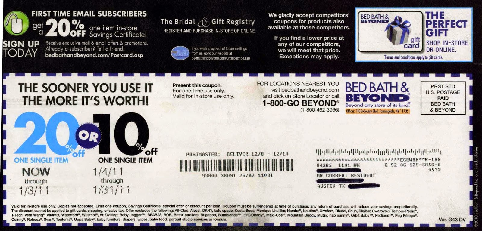 Bed bath beyond online coupon code