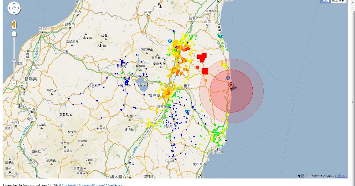 isowatch news Radiation map in Fukushima, Japan