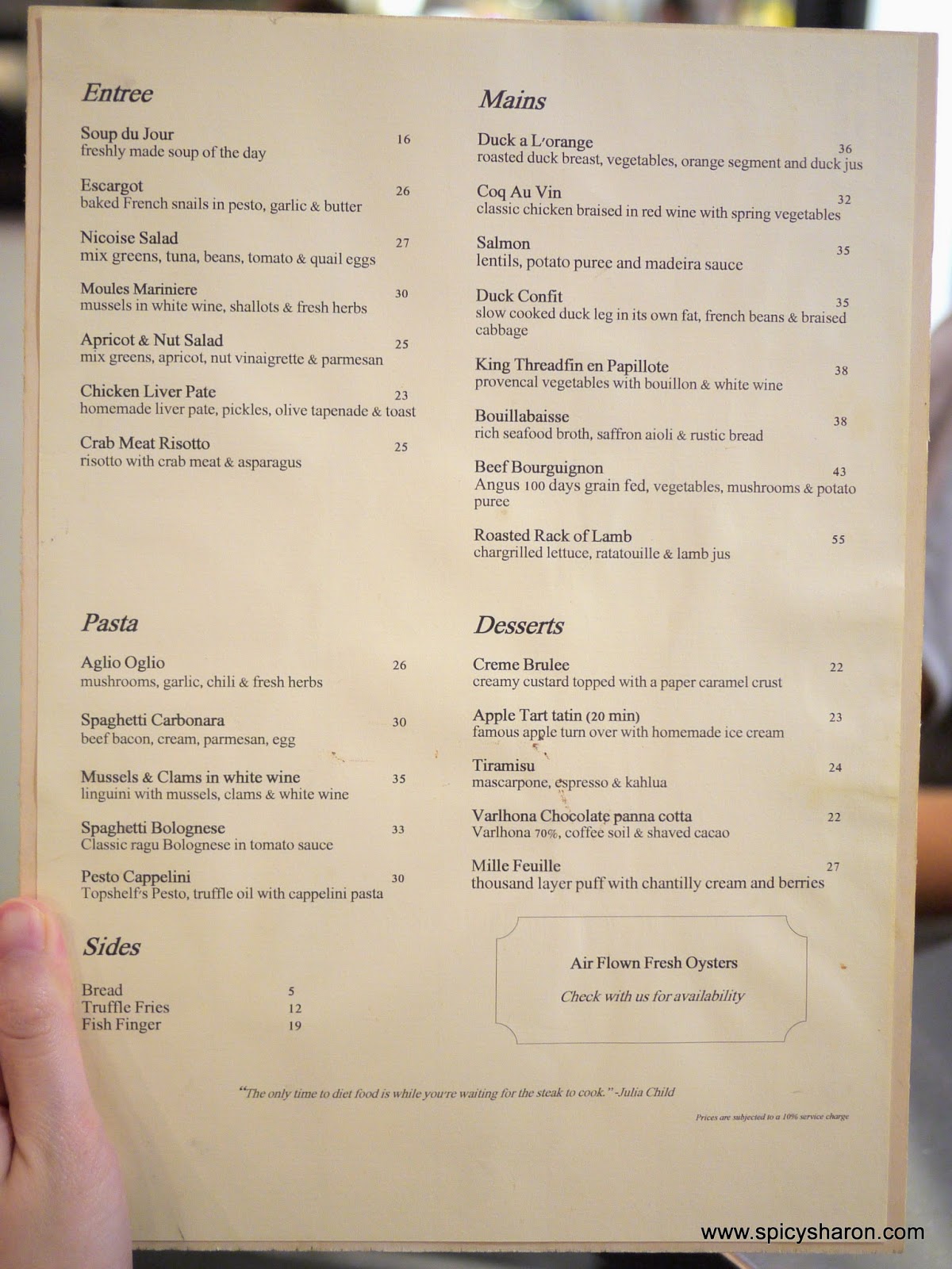 Top Shelf French Restaurant TTDI KL Spicy Sharon A Malaysian