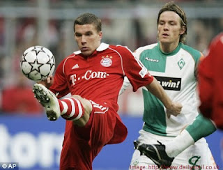Lucas Podolski in Bayern shirt