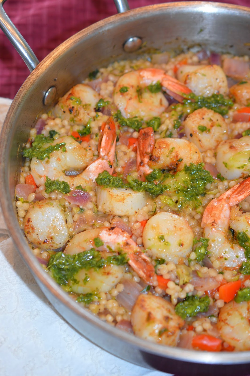 Lili popotte Casserole de couscous israélien aux fruits de mer