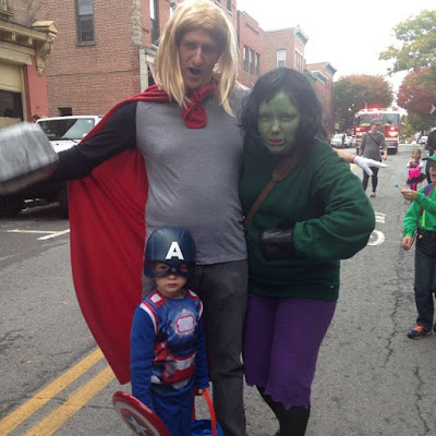 The Avengers in Beacon's Hocus Pocus Kids Parade.