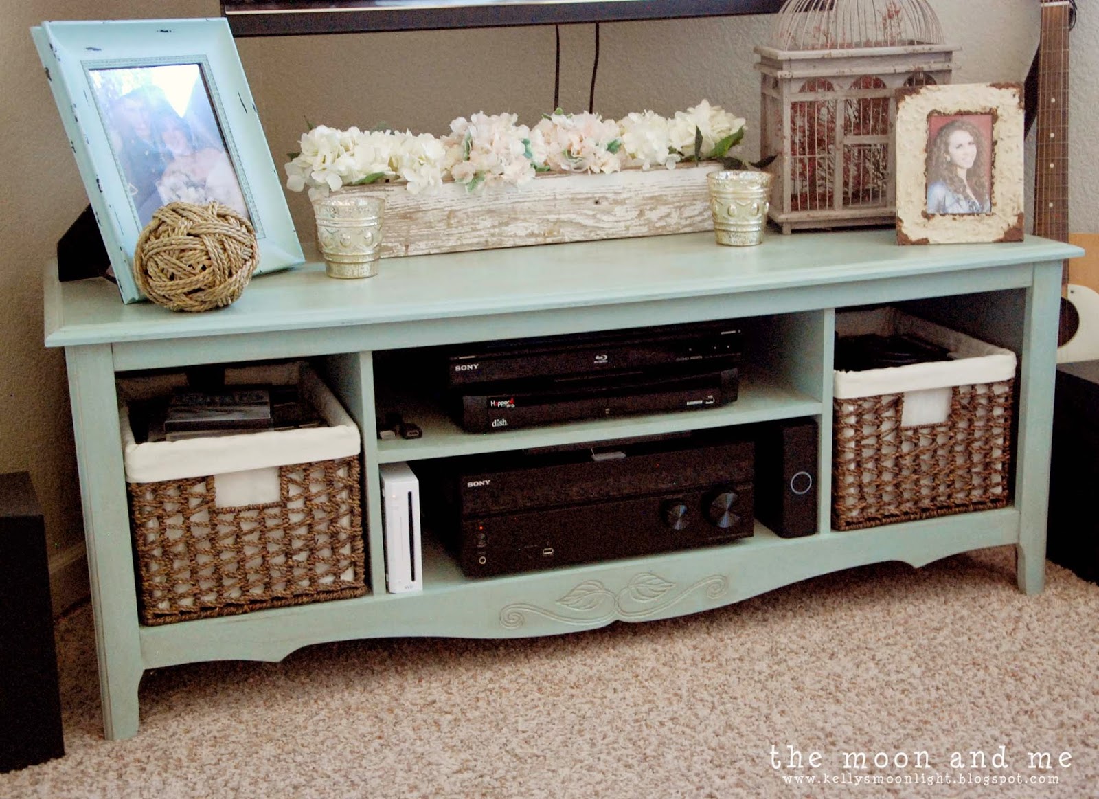 The Moon and Me Entertainment Center to TV Console Makeover