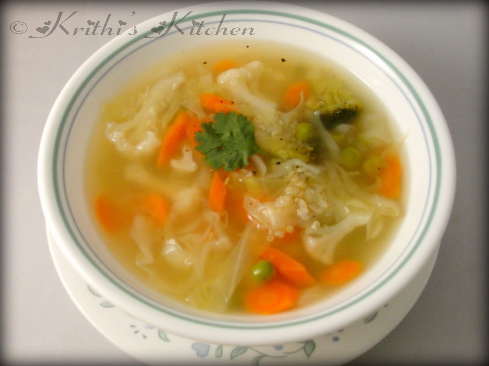 Krithi's Kitchen Vegetable Clear Soup with Quinoa Soup Recipes