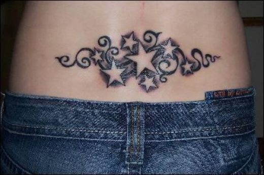 star tattoo lower back. Nice lil plain star tattoo