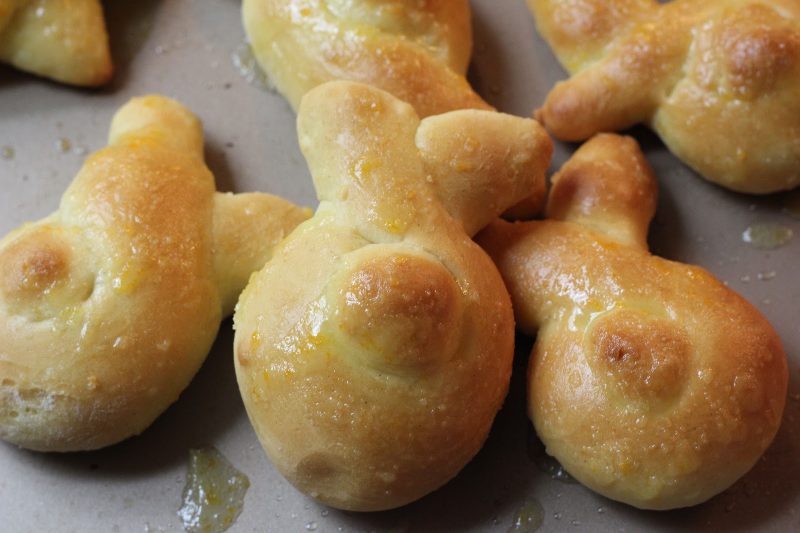Three Yellow Lemons Easter Bunny Rolls (Bread Machine)
