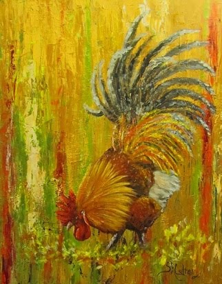 "Southern Gentleman",  large rooster in  thick oils- SOLD!