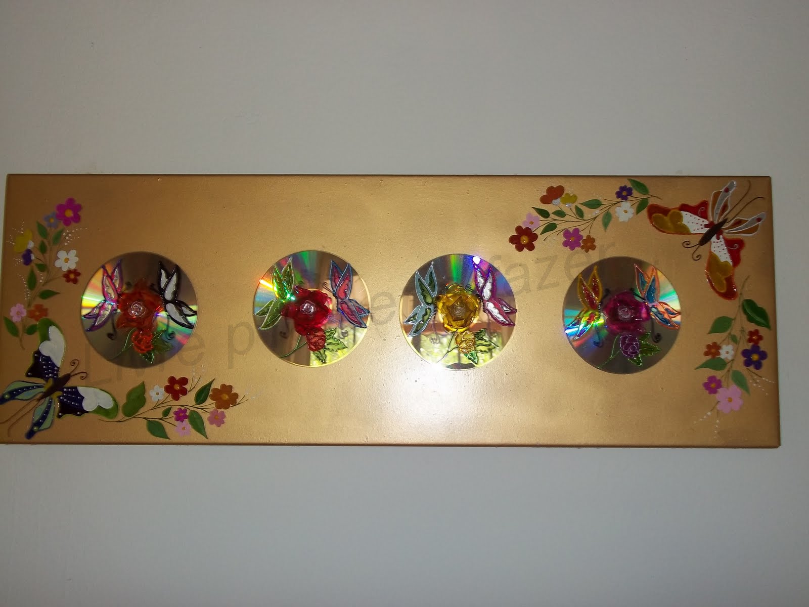 Doce Encanto RECICLAGEM COM CD Artesanato Quadros ~ Doce Encanto RECICLAGEM COM CD