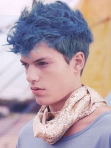 cabelo azul bebe masculino