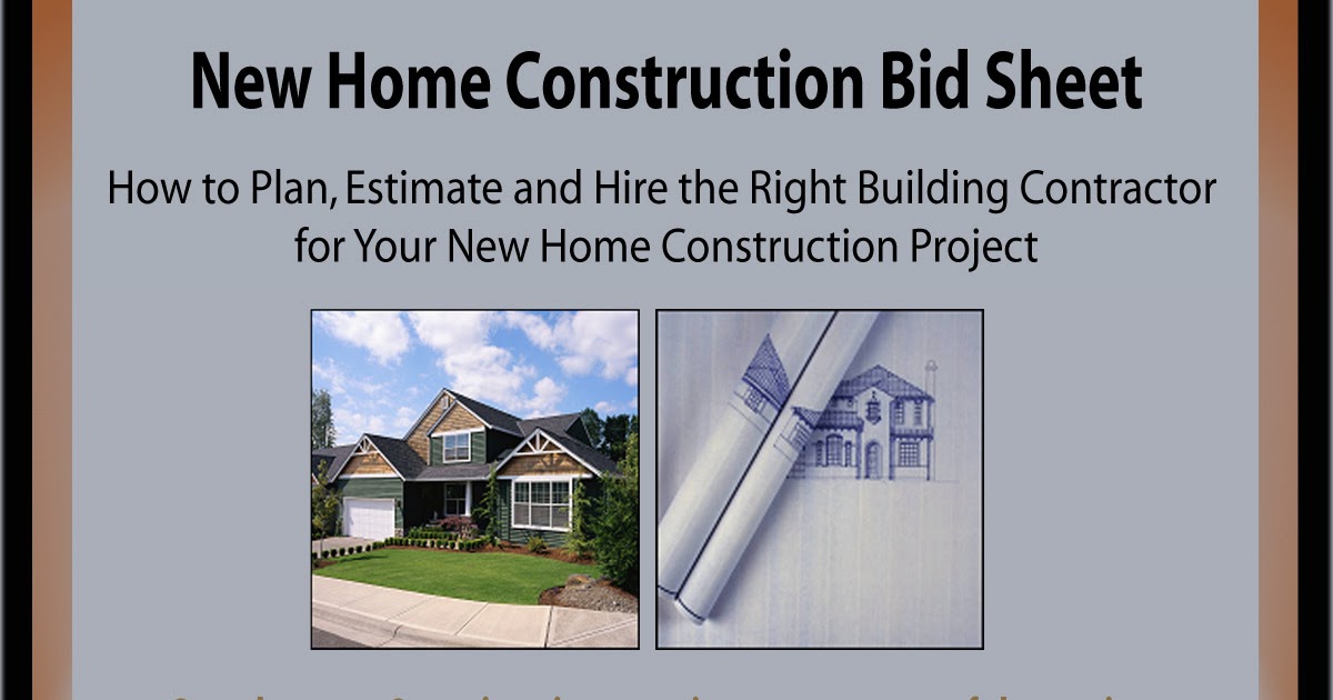 Home Addition New Home Construction and Room Addition Bid Sheets on