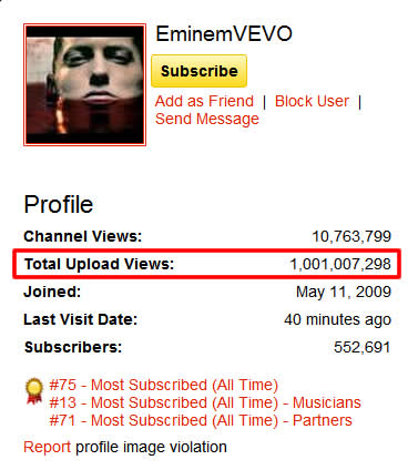 justin bieber youtube channel. Eminem#39;s YouTube VEVO Official