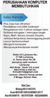 Lowongan perusahaan komputer Lampung
