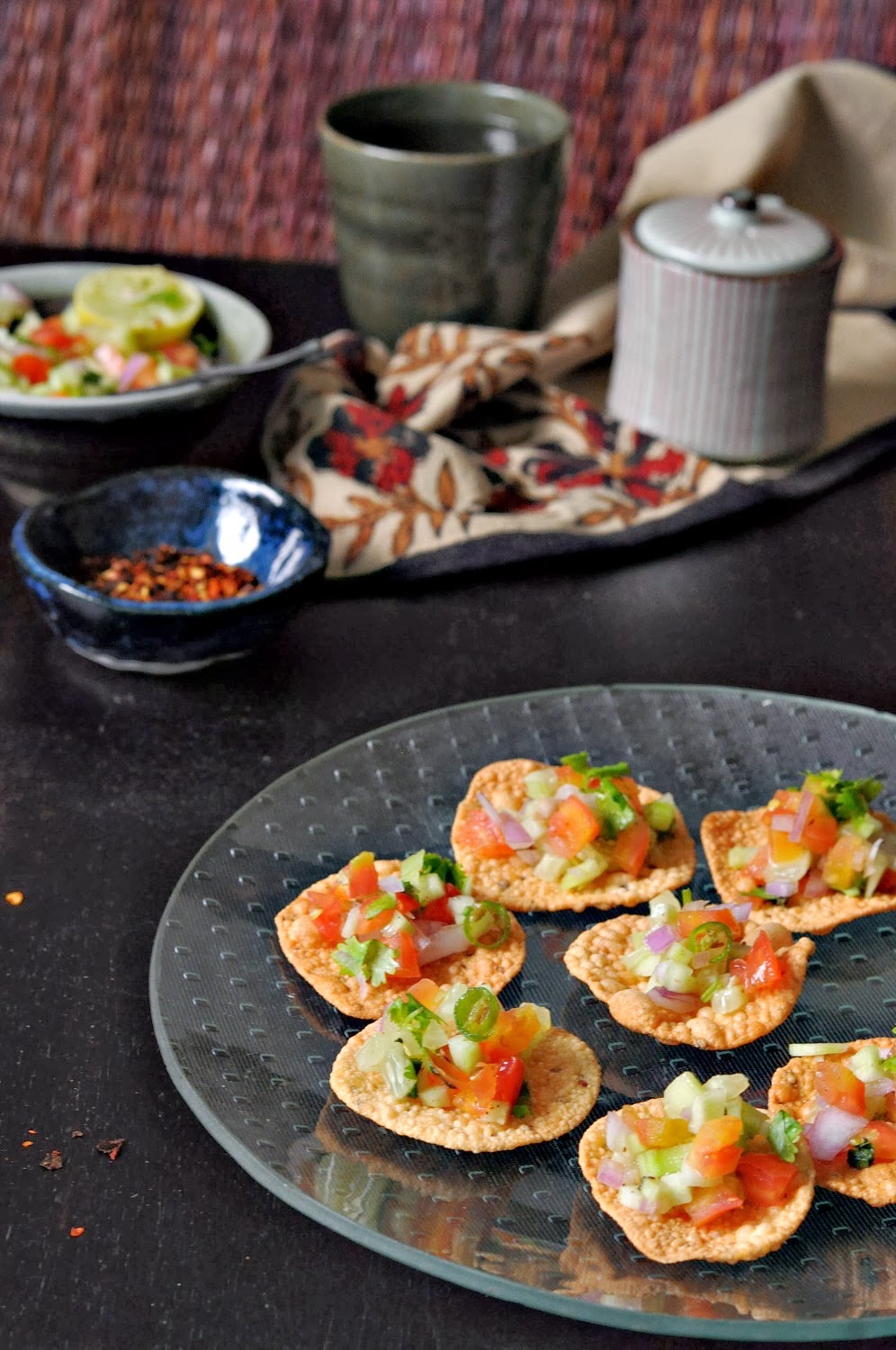 Masala Papad Healthy Mini Bite size Snacks A Homemaker's Diary