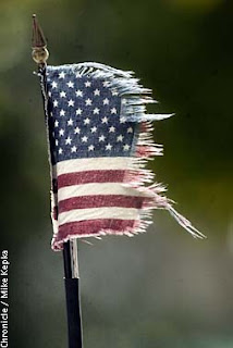 Tattered US flag