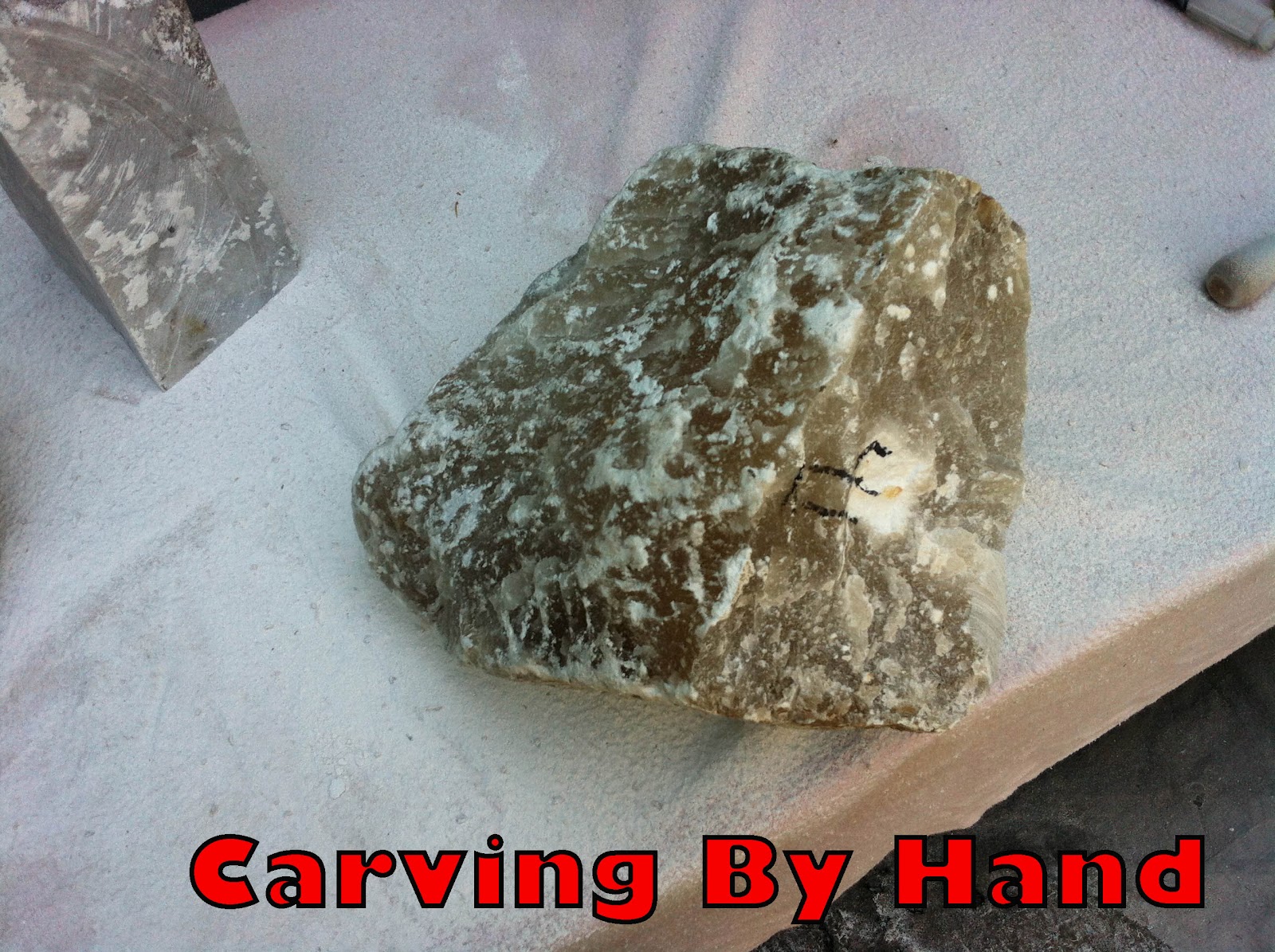 Carving by hand Sculpting and/or carving Alabaster stone