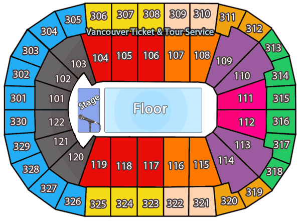 Vancouver Rogers Arena concert seating chart