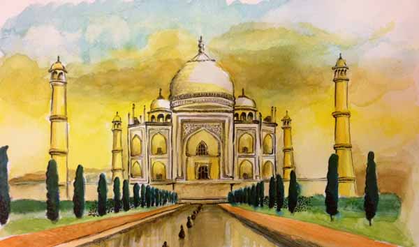 20 Contoh Gambar Lukisan Masjid Terindah Karya Seniman Dunia