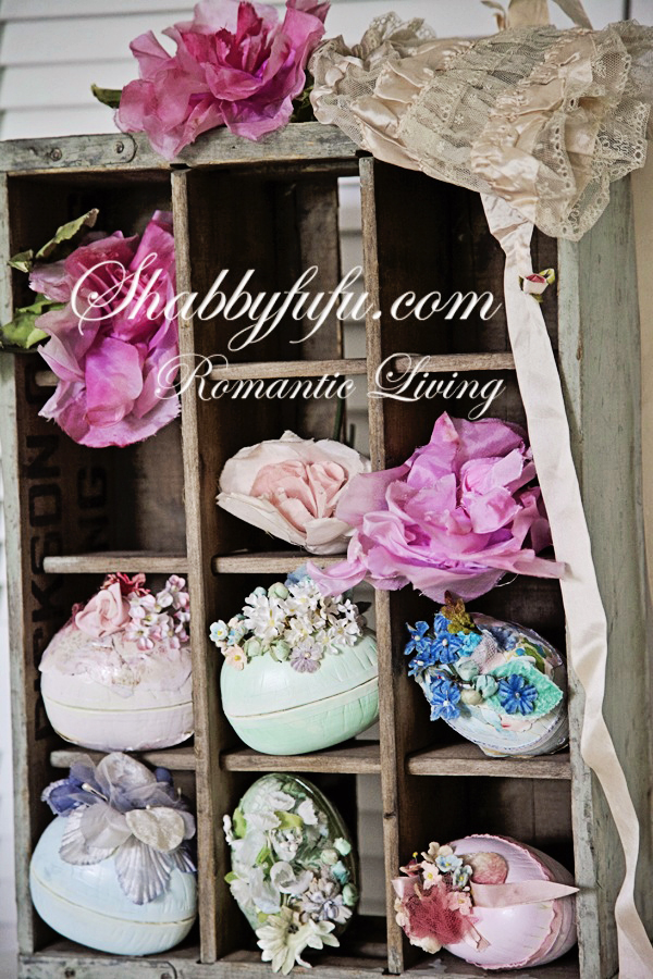 Vintage Millinery Egg Boxes For Spring... Mini Tutorial Shabbyfufu