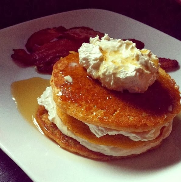 Cassie Craves Pumpkin Pancakes with Whipped Maple Topping