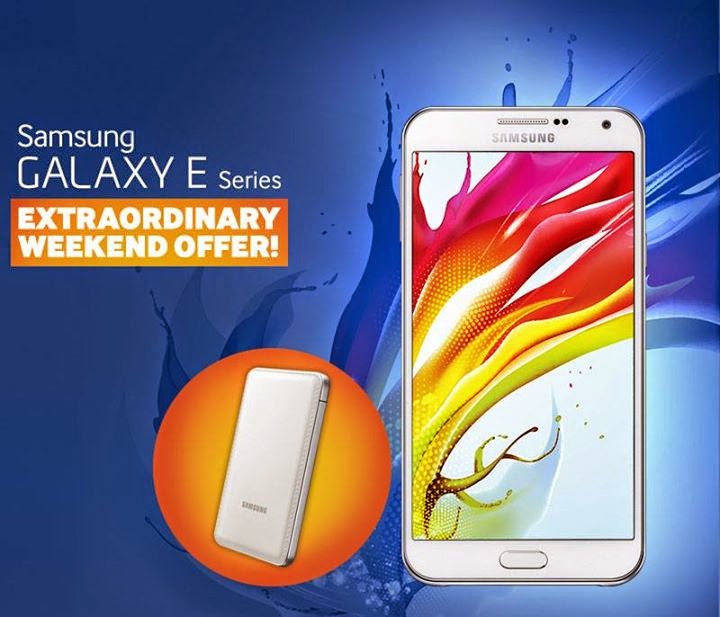 Get a FREE battery pack with Samsung Galaxy E Series' Extraordinary Weekend Offer! Samsung Galaxy E Series' Extraordinary Weekend Offer!